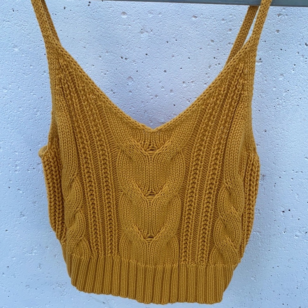 Small Gold American Eagle Spaghetti Strap Crop Top